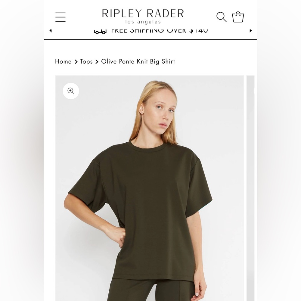 Never worn Ripley Rader Olive Ponte Knit Big Shirt